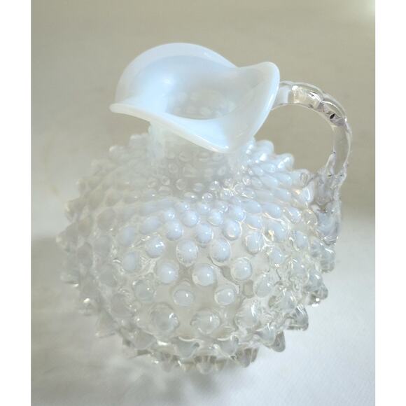 Fenton Glass Hobnail Cruet-Opalescent-Vintage-No Stopper-5" tall - Picture 9 of 12